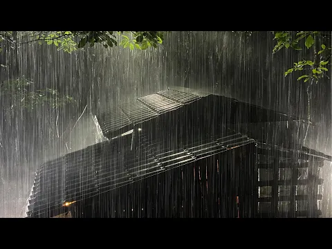 Download MP3 Fall into Sleep in Under 3 Minutes with Heavy Rain \u0026 Thunder on a Metal Roof of Farmhouse at Night