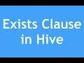 Hive Tutorial - 28 Hive Exists Clause Hive Subqueries