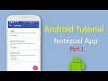 Notepad Android Tutorial - How to make a notepad part 1