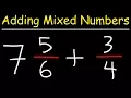 Adding Mixed Numbers With Fractions