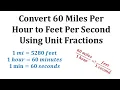 Ex Convert Mile Per Hour to Feet Per Second