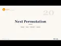 Next Permutation MEDIUM DSA Interview Prep