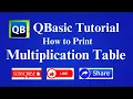 QBasic Program for Multiplication table Multiplication table in QBasic in Hindi