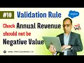 Validation Rule on Lead for check the Lead Annual Revenue should not be Negative Value in Salesforce