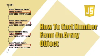 How To Sort Numbers From An Array Of Object Javascript Javascript Javascript Tutorial JS
