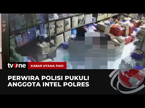 Rekaman CCTV Oknum Perwira Polri Pukuli Anggota Intel