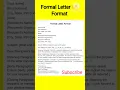 Formal letter format Learn how to write letters academic English Learning