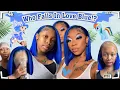 Let s Try Blue Hair Lace Frontal Bob Wig Side Part Installation ULAHAIR Review