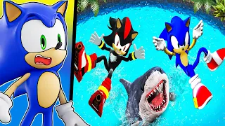 sonic and shadow vs 9 918 125 feet fall 