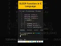 Sleep Function in C Languge Part 187 C Programming