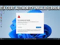 How To Fix NET ERR CERT AUTHORITY INVALID Error In Web Browser - Easy Fix