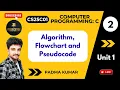 1 2 Algorithm Flowchart Pseudocode Computer Programming C CS25C01 Anna university R2025