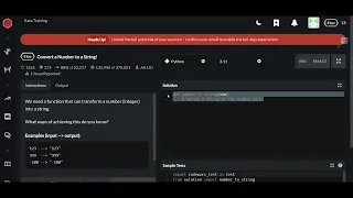 Codewars Convert a number to a string Python 8 kyu