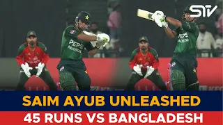 Saim Ayub Takes Charge! 💥 Stunning 45 | Pakistan vs Bangladesh | 3rd T20I 2025 | M3L1T