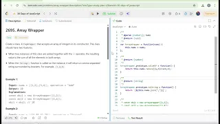 Day 29 - Array Wrapper in JavaScript LeetCode 2695 Override Operator toString