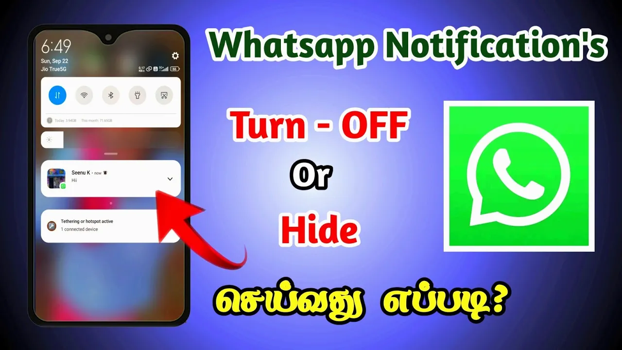 How to Turn OFF Or Hide Whatsapp Notification Tamil | Whatsapp Notification | Seenu Tech Tamil