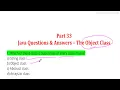 Java Object and Class MCQ for Interview Placement Exam