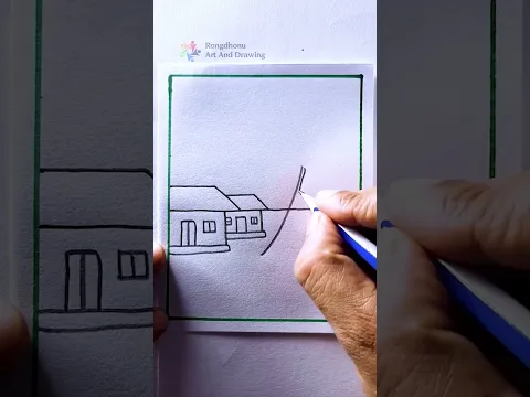 Easy Village Scenery Drawing | Simple Pencil Sketch Step by Step