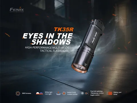 ticmsr 58IT kagiroi 火光 The Fenix TK35R delivers up to 5800 lumens, a 610 m beam, and 105