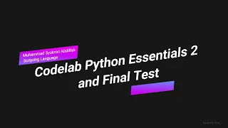 Python Essentials Module 2 3 4 Code Lab and Final Test