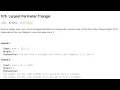 Largest Perimeter Triangle Leetcode 976 Java Solution Detailed Explanation