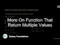 More on function that return multiple values Computer Science Lecture Sabaq pk