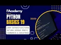 Python Basics 19 Essential Concepts - UD-Functions Return vs Print Docstrings