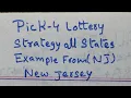 Pick-4 Lottery Strategy All States Example From New Jersey