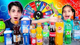 تحدي خلط المشروبات الغازية بعجلة الحظ الغامضة بين زينب ورضا Mystery Wheel Of Soda Challenge 