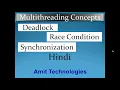 What is Deadlock Race Condition and Synchronization in threads with Real Life Example in Hindi-Amit