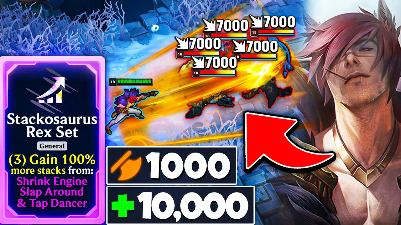 One Punch = One Kill: 7,000 True Damage Sett W (3-Stackosaurus Rex) | ARAM Mayhem