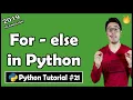 For else in Python Python Tutorial