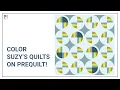How to Use Digital Coloring Pages on PreQuilt Suzy Quilts - Modern Fans