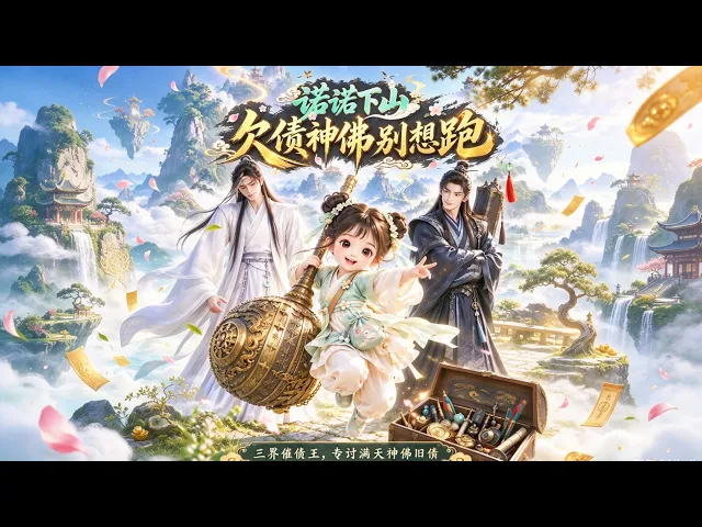 一口气看完丨 诺诺下山,欠债神佛别想跑 五岁奶娃揣神器下山讨债,奶音奶气却战力爆表,专治三界老赖