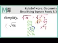 KutaSoftware Geometry - Simplifying Square Roots Part 1