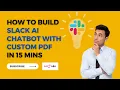 How to Build Slack AI Chatbot with custom PDF in 15 mins with n8n Part 2