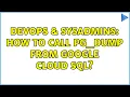 DevOps SysAdmins How to call pg - dump from Google Cloud SQL 2 Solutions
