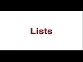 Unit 3 Lists