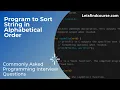 Program to Sort String in Alphabetical Order - Letsfindcourse