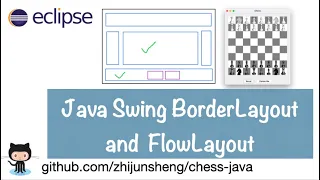 Java Chess 018 Java Swing BorderLayout and FlowLayout example