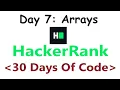 HackerRank 30 Days of Code c Day 7 Arrays 2020