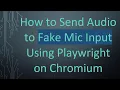 How to Send to Fake Mic Input Using Playwright on Chromium
