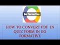 How to give PDF FILE AS editable assignment in Go Formative