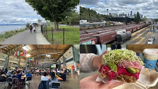 A Cozy Summer Day in Seattle Elliott Bay Trail Walk Cafe Pastries FIFA Watch Party