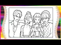 K-pop Group Members Coloring Pages Printable K-pop Inspired Coloring Book