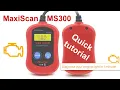 Autel MS300 OBD2 Scanner Code Reader - Quick Tutorial to diagnose and turn off check engine light