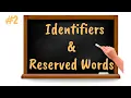 Identifiers Reserved Words in Python Core Python Tutorial for Beginners