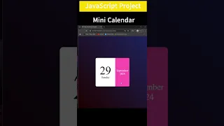 Create Mini calendar using html CSS and JS JavaScript Project