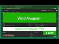 Valid Anagram Problem Leetcode - Java Grind 75 Coding Series