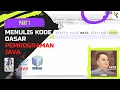 Menulis Kode Program Java Dasar Part 1